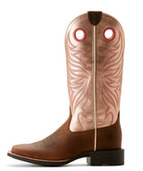 Ariat SS24 Womens Round Up Ryder Distressed Brown/Golden Pink