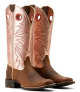 Ariat SS24 Womens Round Up Ryder Distressed Brown/Golden Pink