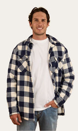 Ringers Western Mens Sawyer Sherpa Flannel - Navy