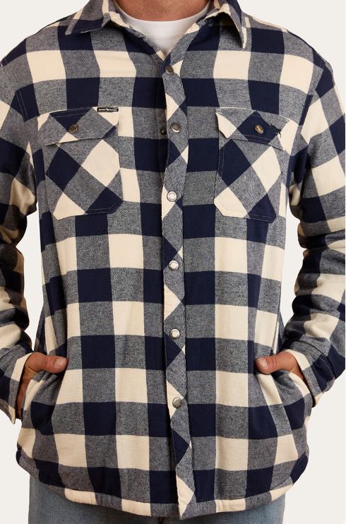 Ringers Western Mens Sawyer Sherpa Flannel - Navy