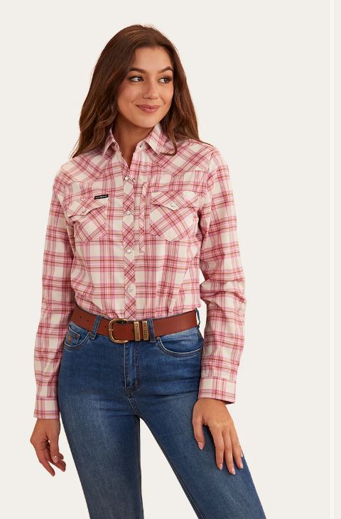 Ringers Western Womens Silverlake Western Shirt - Pink Check