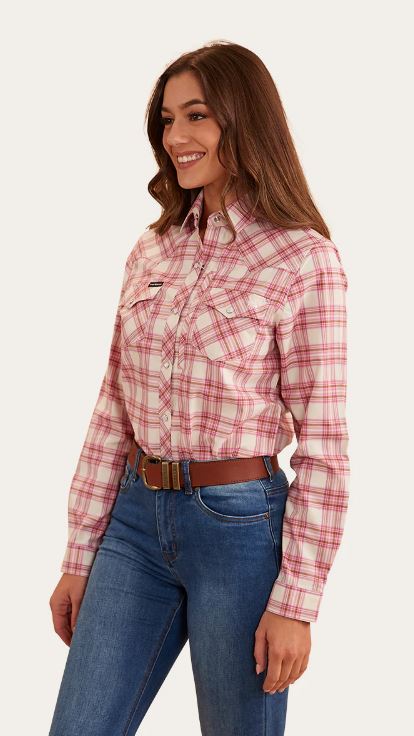 Ringers Western Womens Silverlake Western Shirt - Pink Check