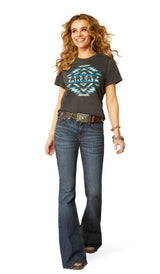 Ariat Womens Southwest Classic SS Tee Charcoal Heather