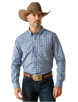 Ariat W26 Mens Pro Series Stephan Fitted Long Sleeve Shirt - Blue