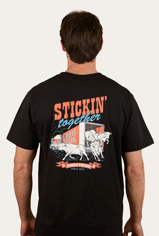 Ringers Western SS27 Mens Stickin Together Loose Fit T-Shirt Black