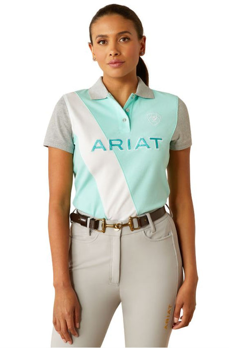 Ariat S25 Womens Taryn Polo Beach Glass/Electric Green