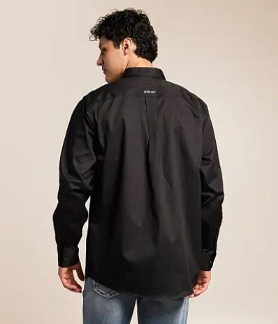 Ariat SS27 Mens Team Logo Lightweight Twill Classic Fit Shirt Black/Grey
