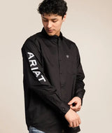 Ariat SS27 Mens Team Logo Lightweight Twill Classic Fit Shirt Black/Grey
