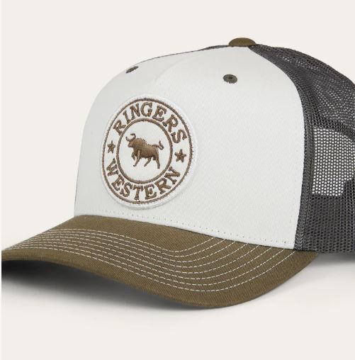 Ringers Western Signature Bull Trucker Cap - Army/Off White