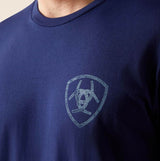 Ariat AW26 Mens New Vertical Logo SS Tee Medieval Blue