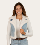 Ringers Western AW26 Amaya Women's Vintage Denim Sherpa Vest