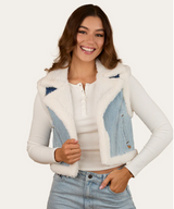 Ringers Western AW26 Amaya Women's Vintage Denim Sherpa Vest
