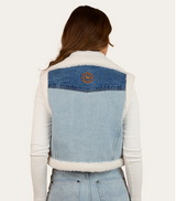 Ringers Western AW26 Amaya Women's Vintage Denim Sherpa Vest