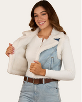 Ringers Western AW26 Amaya Women's Vintage Denim Sherpa Vest