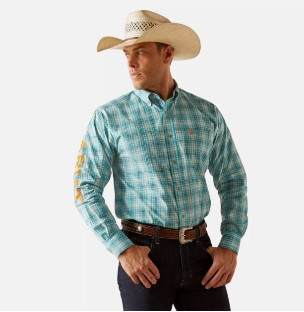 Ariat SS24 Mens Pro Team Vincent LS Shirt Turquoise