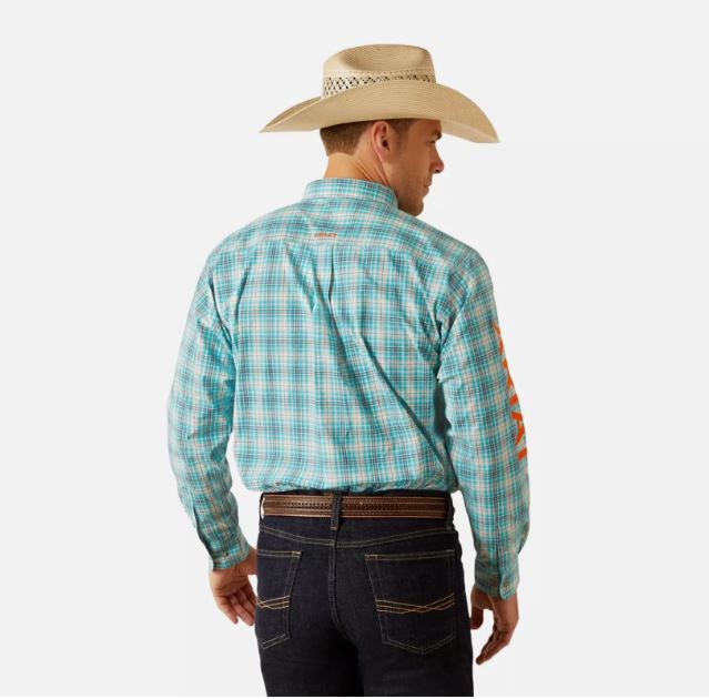 Ariat SS24 Mens Pro Team Vincent LS Shirt Turquoise