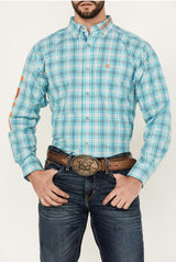 Ariat SS24 Mens Pro Team Vincent LS Shirt Turquoise