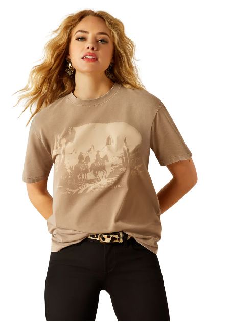 Ariat S25 Womens Western Mural SS Tee Washed Greige