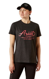 Ariat S25 Womens Rebar Cotton Strong Worldwide Tee Charcoal Heather