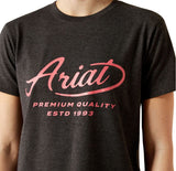Ariat S25 Womens Rebar Cotton Strong Worldwide Tee Charcoal Heather