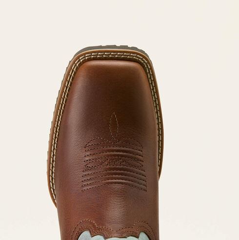 Ariat Womens Hybrid Ranchwork Peanut/Worn Denim