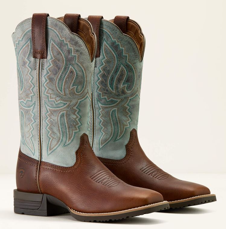 Ariat Womens Hybrid Ranchwork Peanut/Worn Denim