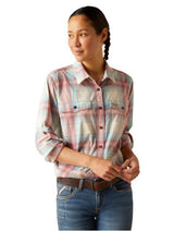 Ariat Womens Rebar Made Tough Durastretch LS W/Shirt Vanilla Ice Plaid