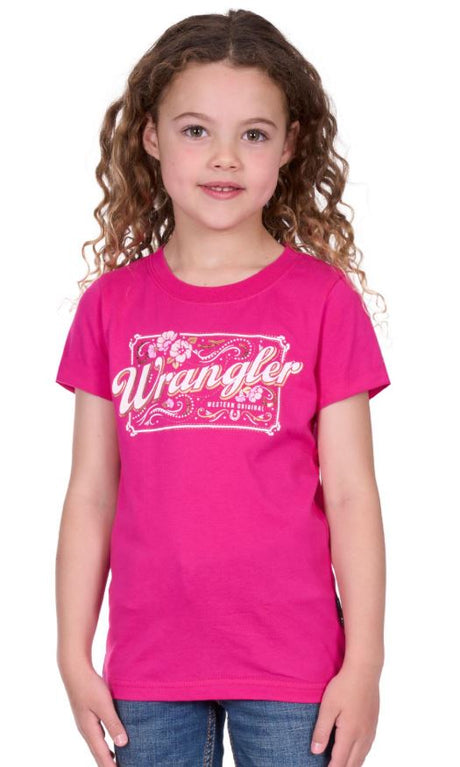 Wrangler SS25 Girls Delila SS Tee Hot Pink