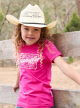 Wrangler SS25 Girls Delila SS Tee Hot Pink