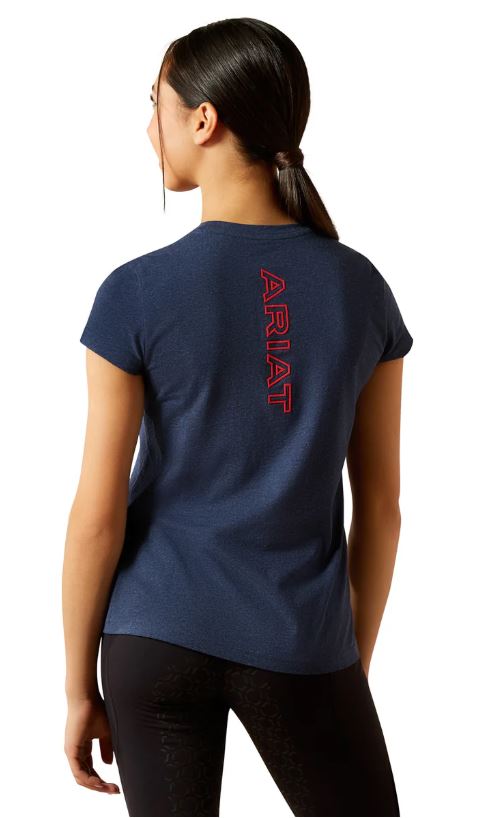 Ariat AW26 Youth BV Logo SS Tee Navy Heather