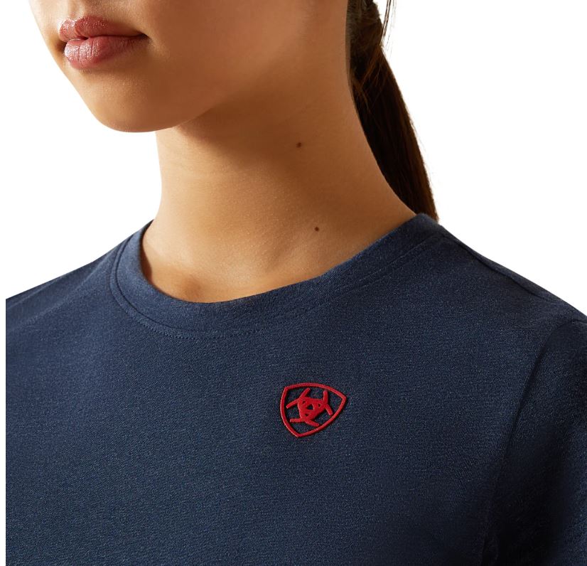 Ariat AW26 Youth BV Logo SS Tee Navy Heather